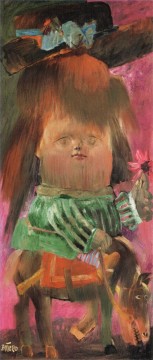 fernando vii Painting - Girl on a Donkey Fernando Botero